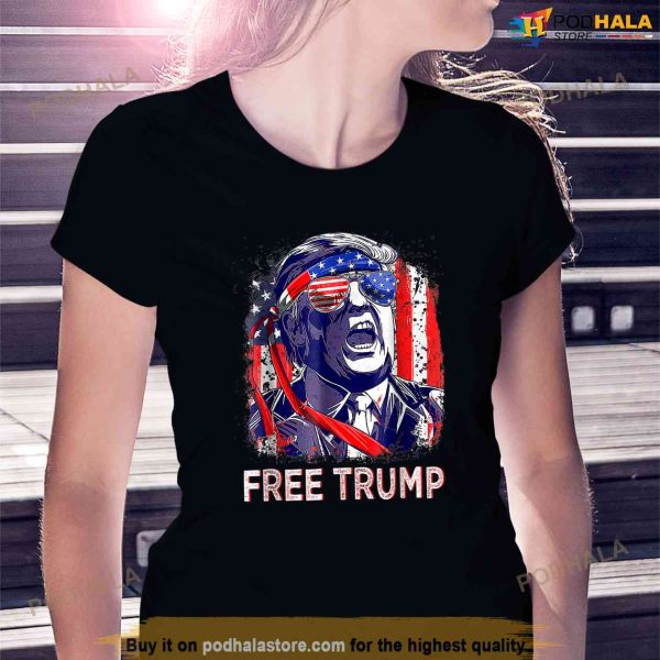 Free Donald Trump 2024 American Flag Shirt, Free Trump Shirt