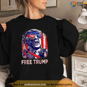 Free Donald Trump 2024 American Flag Shirt Free Trump Shirt 3