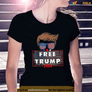 Free Donald Trump 2024 American Flag T shirt Free Trump Shirt 2
