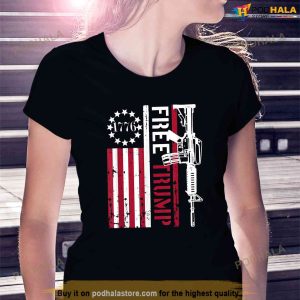 Free Donald Trump American Flag 1976 Gun Tee Free Trump Shirt 2