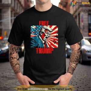 Free Donald Trump American Flag Republican Support Pro Tee Free Trump Shirt 2