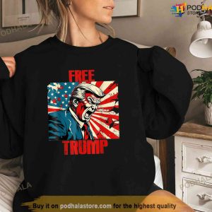 Free Donald Trump American Flag Republican Support Pro Tee Free Trump Shirt 3