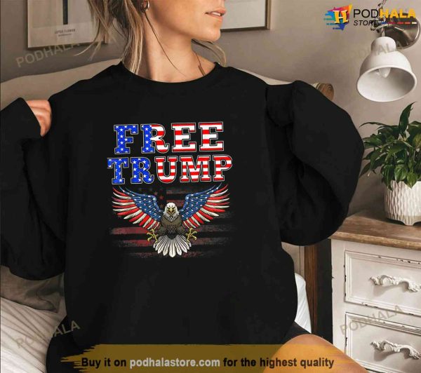 Free Donald Trump Republican American Flag Bald Eagle, Free Trump Shirt