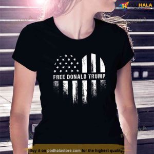 Free Donald Trump Republican American Flag Tshirt Free Trump Shirt 2