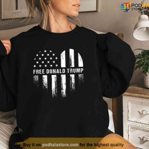 Free Donald Trump Republican American Flag Tshirt Free Trump Shirt 3