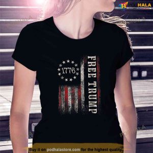 Free Donald Trump Republican Support Pro Trump American Flag 1776 Free Trump Shirt 2