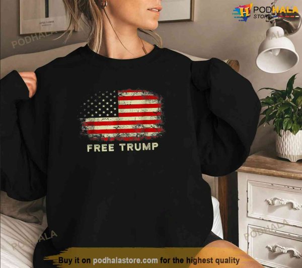 Free Donald Trump Republican Support Pro Trump American Flag, Free Trump Shirt