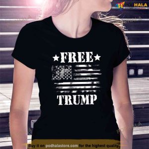 Free Donald Trump Republican Support Pro Trump American Flag Free Trump Tee 2