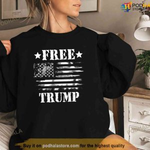Free Donald Trump Republican Support Pro Trump American Flag Free Trump Tee 3