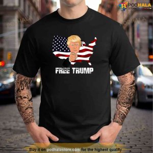 Free Donald Trump T-Shirt, American Flag Free Trump Shirt