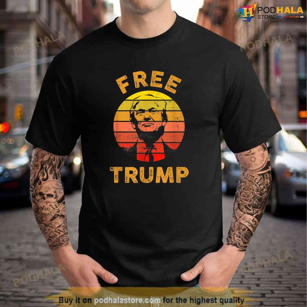 Free Trump Republican Support Pro Trump American Flag, Free Trump Shirt