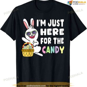 Funny Easter Bunny I'm Just Here For Easter Candy Kids Boys T-shirt