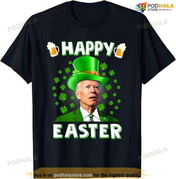 Funny Joe Biden Easter Confused St Patricks Day Easter Shirt