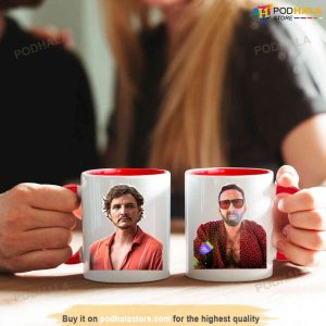 Funny Pedro Pascal Coffee Mug and Nic Cage On The Other Side Mug