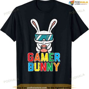 Gamer Bunny Cute Easter Video Game Gaming Boys Kids Toddler Cute Easter Shirt