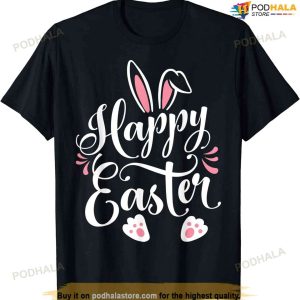 Happy Easter Bunny Rabbit Face Funny Easter Day Women Girls Cute Easter Shirt