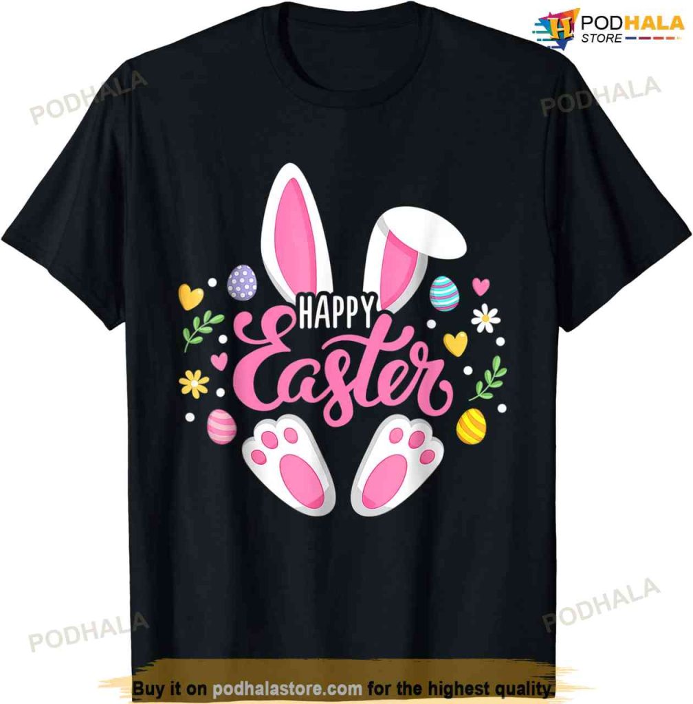Happy Easter Bunny Rabbit Face Funny Easter Day Women Girls Cute Easter Shirt