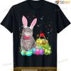 Happy Easter Cute Bunny Cat Eggs Basket Men Women Funny Cute Easter Shirt