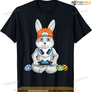 Happy Easter Day Bunny Egg Funny Boys Girls Kids Gamer Funny Easter Shirt