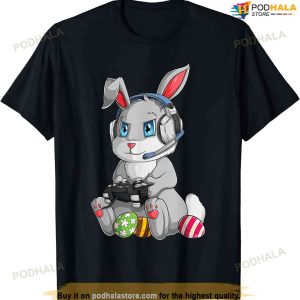 Happy Easter Day Bunny Egg Funny Boys Girls Kids Gamer Shirt