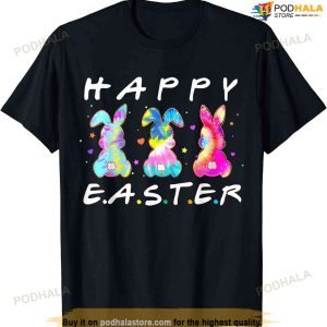 Happy Easter Day Cute Bunny Funny Rabbit Tie Dye Women Girls T-shirt