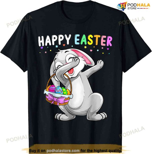 Happy Easter Day Dabbing Rabbit Cute Bunny Egg Hunt Dab Boys T-shirt