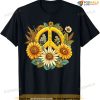 Hippie Daisy Peace Sign Retro Flower Sunflower Lovers T-shirt