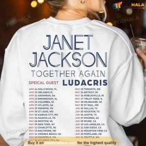 Janet Jackson Together Again Tour 2023 2 Sides Tshirt Janet Shirt For Fan