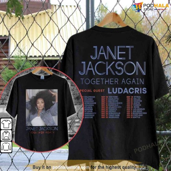 Janet Jackson Together Again Tour 2023 World Shirt, Janet Jackson Merch