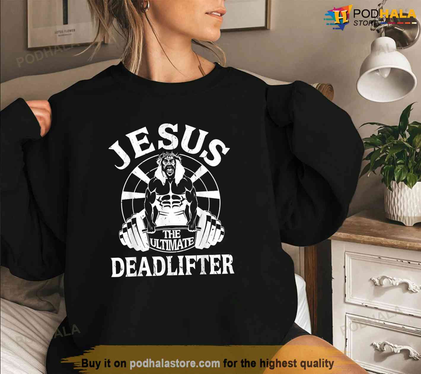 Jesus Bodybuilding T Shirt - Funny Jesus Weight Lifting Tee