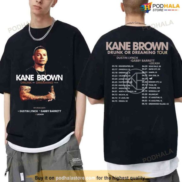 Kane Brown Drunk Or Dreaming Tour Shirt, Kane Brown 2023 Tour Merch