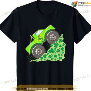 Kids Boys Monster Truck St Patricks Day Shamrock Lucky Toddler T-shirt
