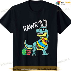 Kids Easter Trex Bunny Rawr Toddler Boys Easter Dinosaur Kids Funny Easter Shirt