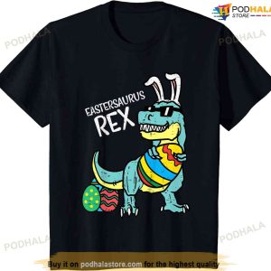 Kids Eastersaurus Rex Easter Trex Bunny Toddler Boys Easter Dino Funny Easter Shirt