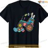 Kids Trex Bunny Tractor Crushing Eggs Easter Boys Kids Toddler Funny Easter Shirt