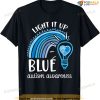 Light It Up Blue Autism Awareness Month Rainbow Puzzle Piece T-shirt