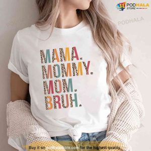Mama Mommy Mom Bruh Mommy And Me Leopard Mothers Day Gifts Shirt