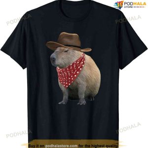 Mens Women Kids Cowboy Capybara Shirt Funny Howdy Capy T-shirt