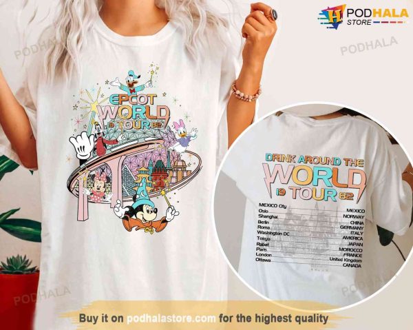 Mickey And Friends Epcot Drink Around The World Tour Shirt