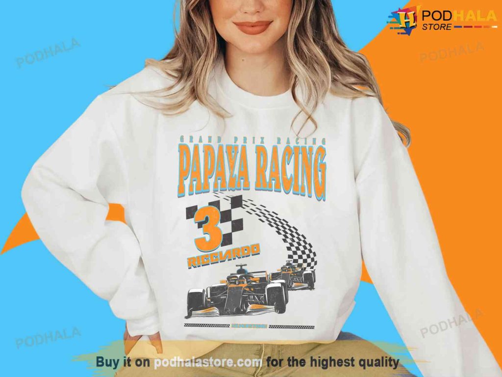Papaya Racing 3 Daniel Ricciardo Sweatshirt, Formula Racing Gift