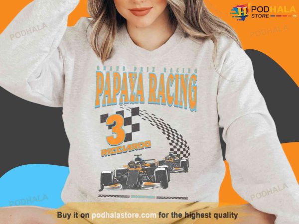 Papaya Racing 3 Daniel Ricciardo Sweatshirt, Formula Racing Gift