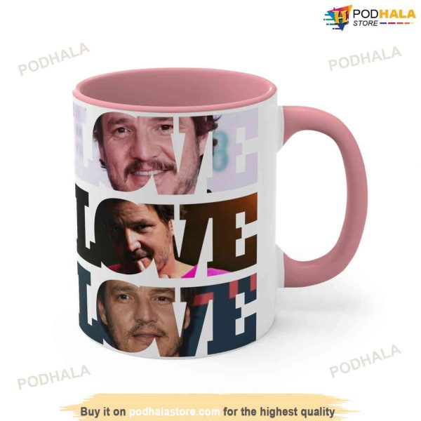 Pedro Pascal LOVE Coffee Mug, Cute Gift Mug, Hot Dad Mug