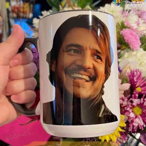 Pedro Pascal Mug, Nic Cage On One Side, Pedro Pascal On The Other Side