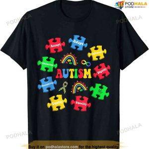 Puzzle Rainbow Autism Awareness Special Education Teacher T-shirt