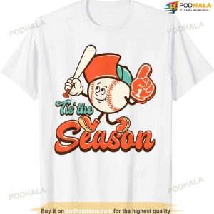 Retro Baseball Lover Tis The Season Game Day T-shirt