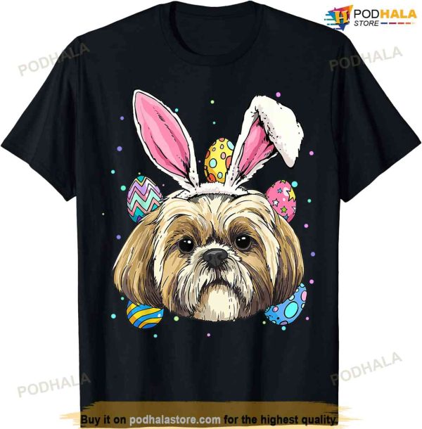 Shih Tzu Easter Bunny Dog Pet Owner Breeder Animal Lover T-shirt