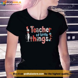 Teacher Of Little Things For Teacher Cut Cat In Hat T Shirt