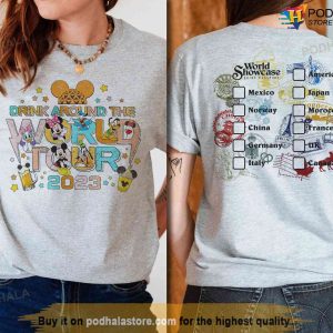 Vintage Disney Epcot World Tour Shirt Drink Around The World Tour T shirt