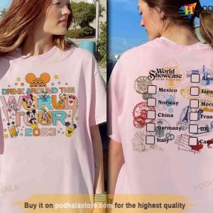 Vintage Disney Epcot World Tour Shirt Drink Around The World Tour Tshirt