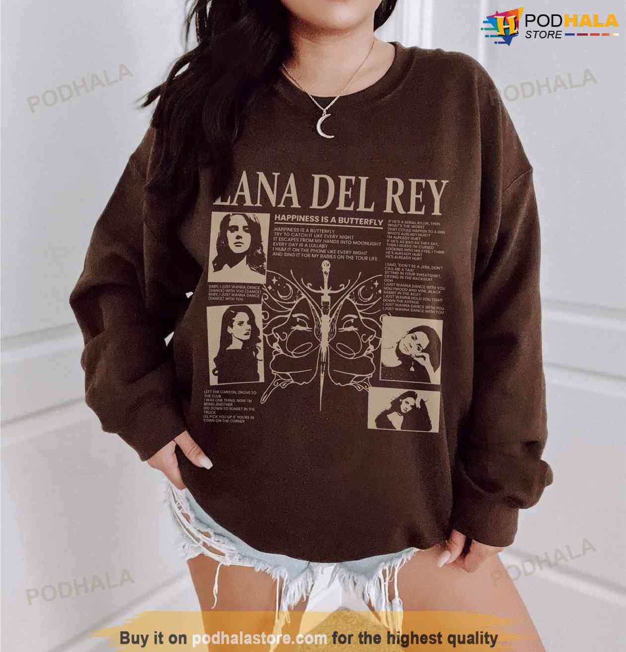 Vintage Happiness Is A Butterfly Sweatshirt Lana Del Rey Tour Merch Podhalastore